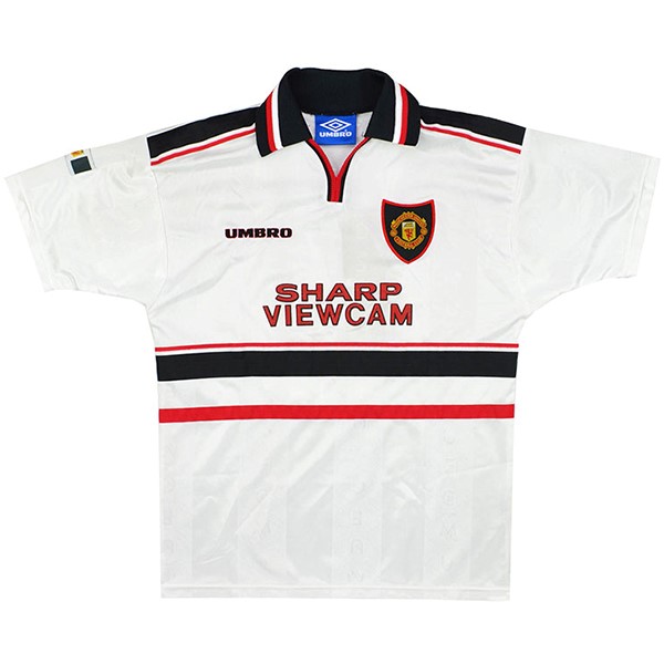 Tailandia Camiseta Manchester United Segunda equipo Retro 1998 1999 Blanco